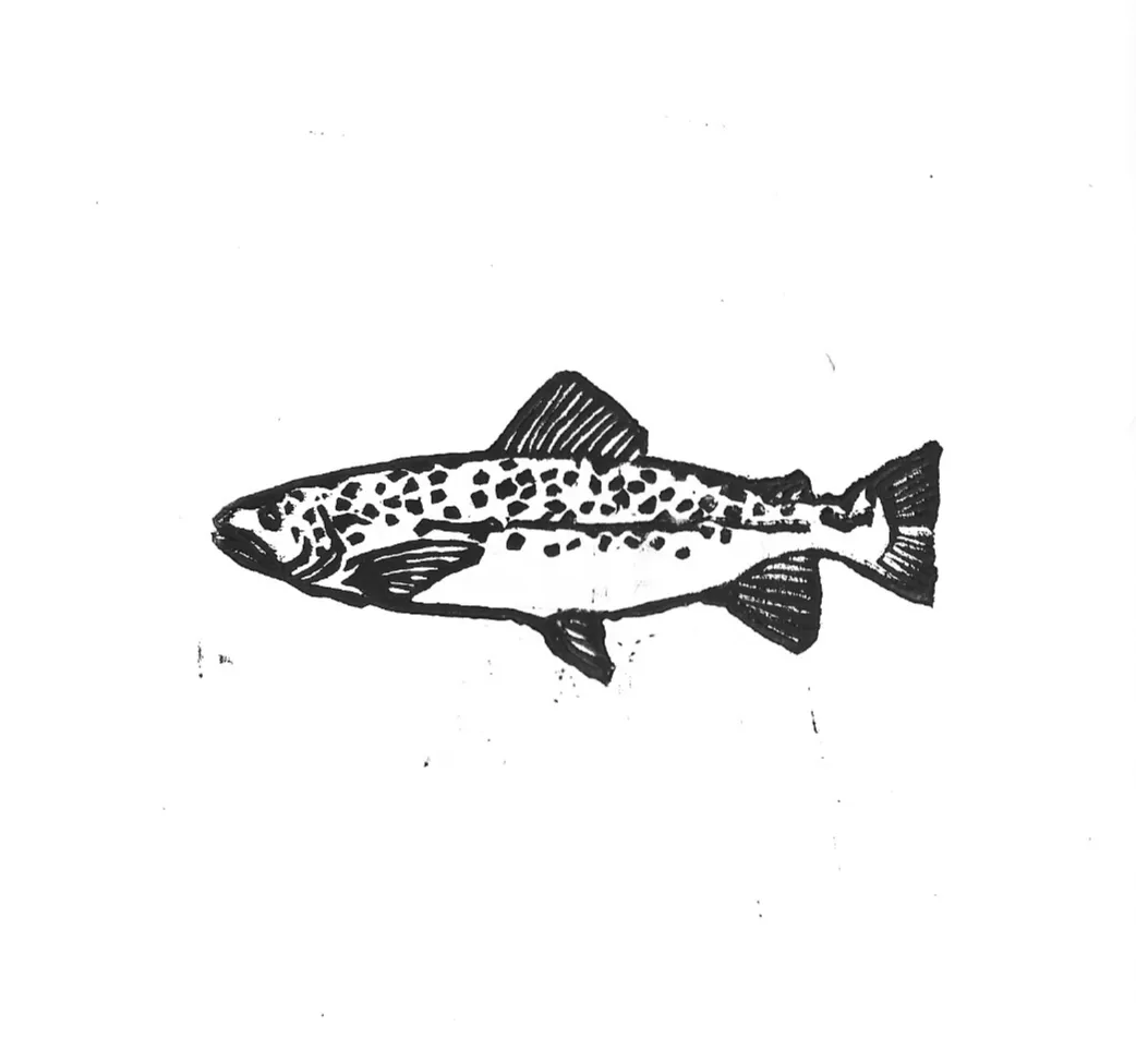 Fish stamp print