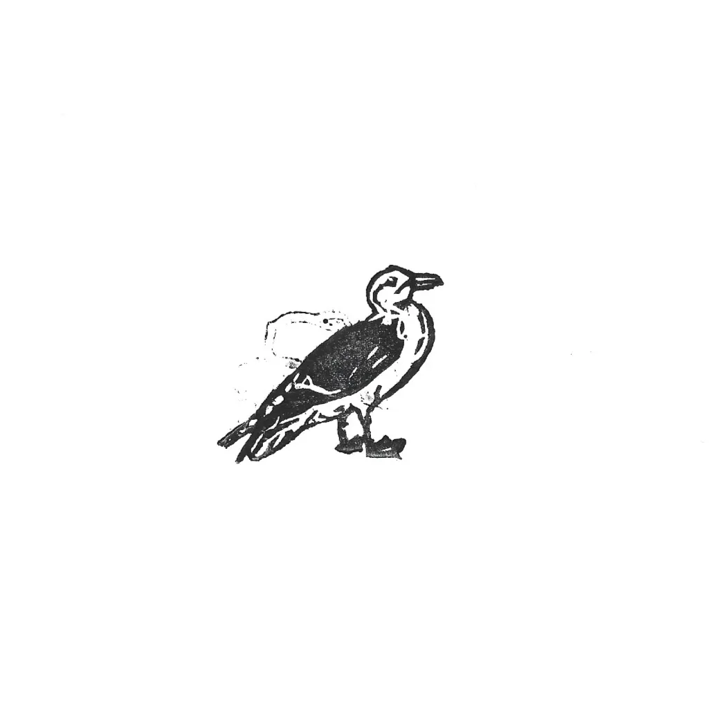 Seagul stamp print