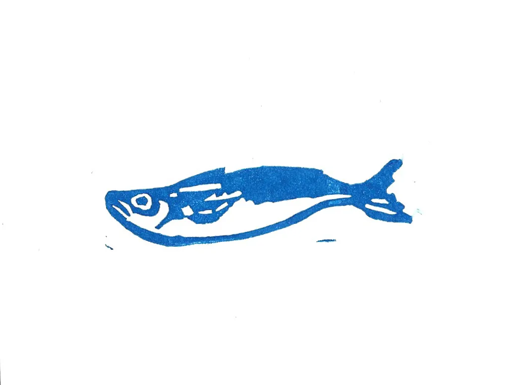 Fish stamp print