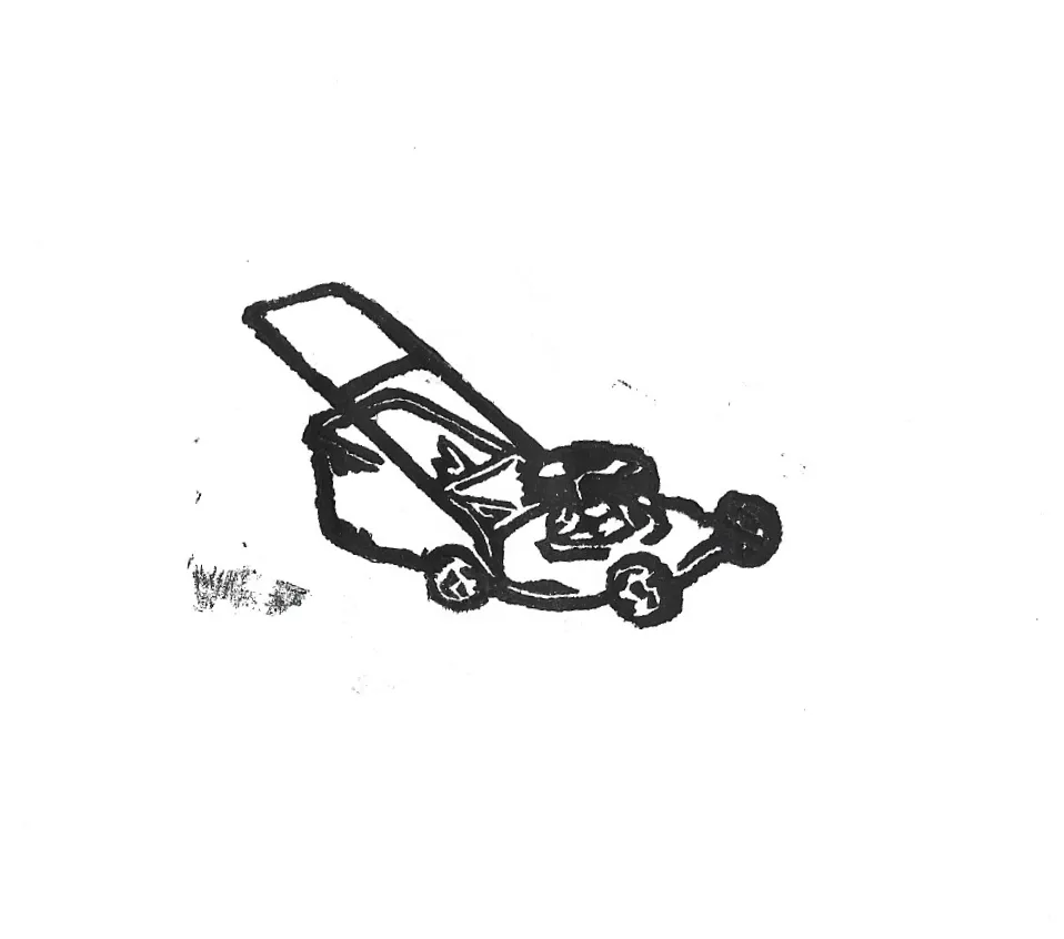 Lawn Mower stamp print