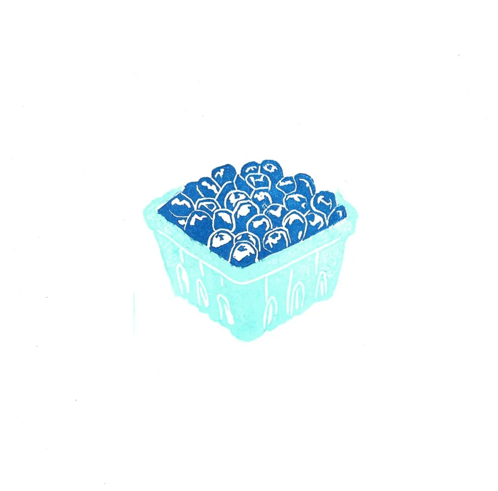 Blueberry stamp print