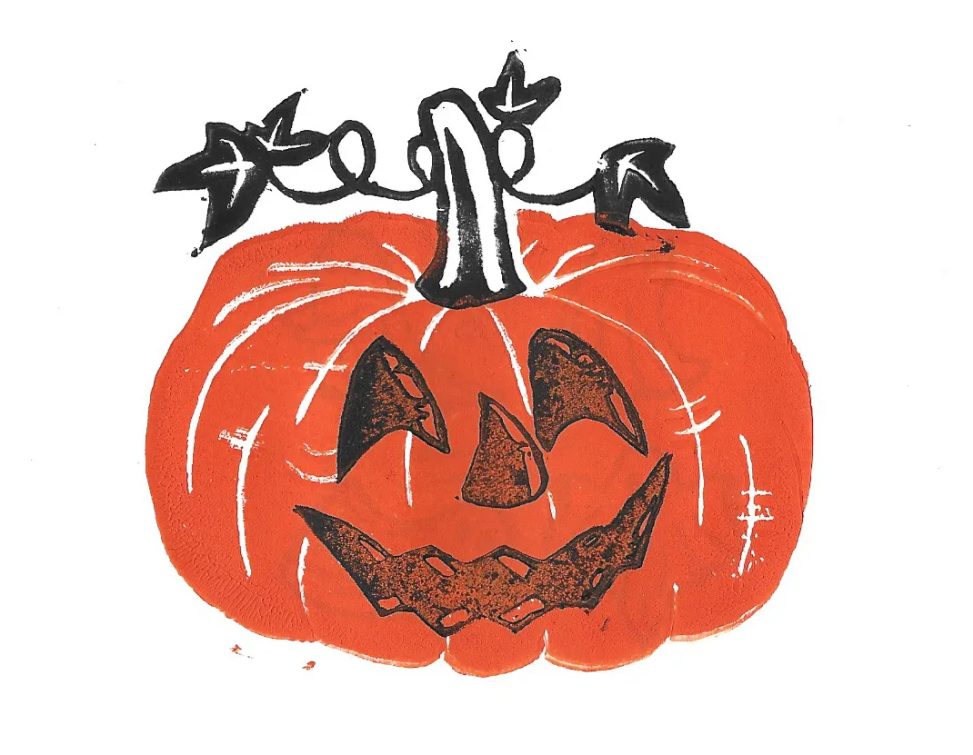Pumpkin stamp print