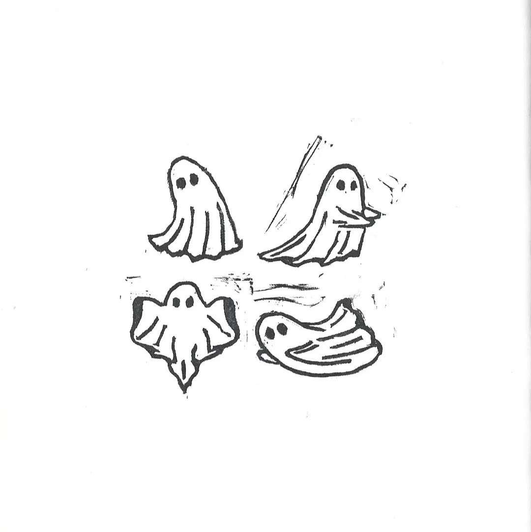 Ghosts stamp print