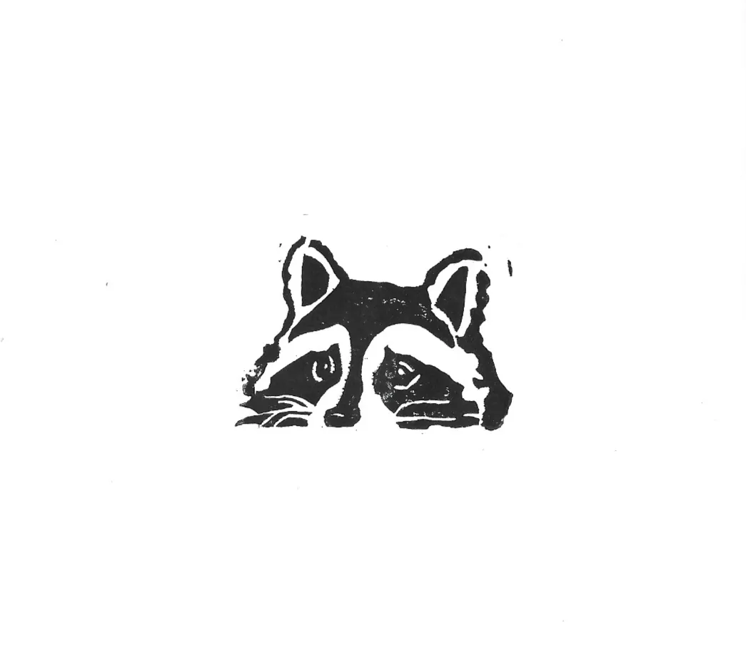 Racoon stamp print