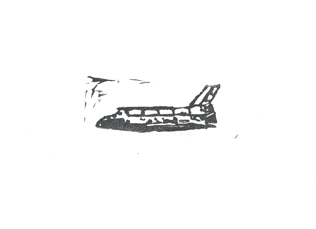 Rocket stamp print