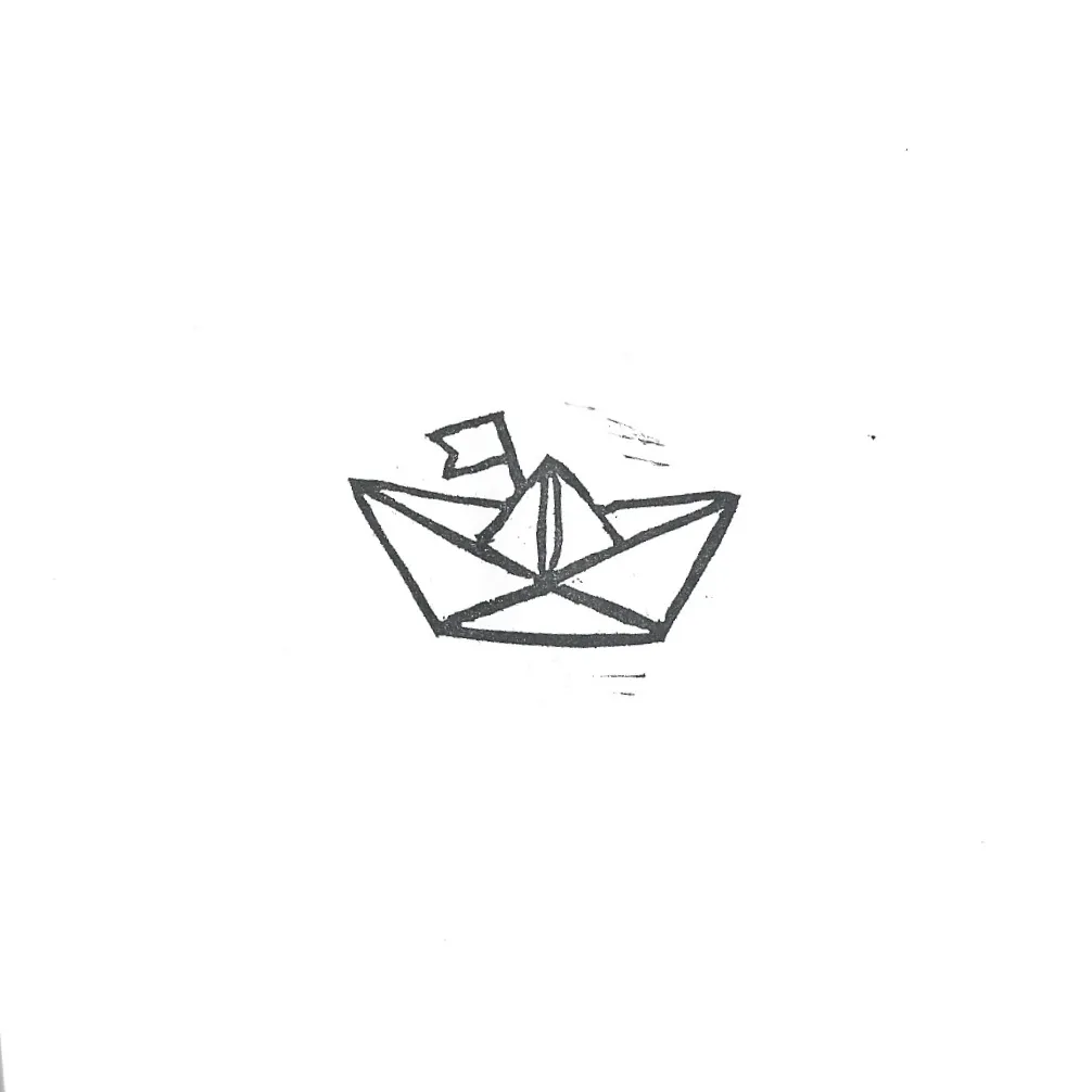 Paper Boat stamp print