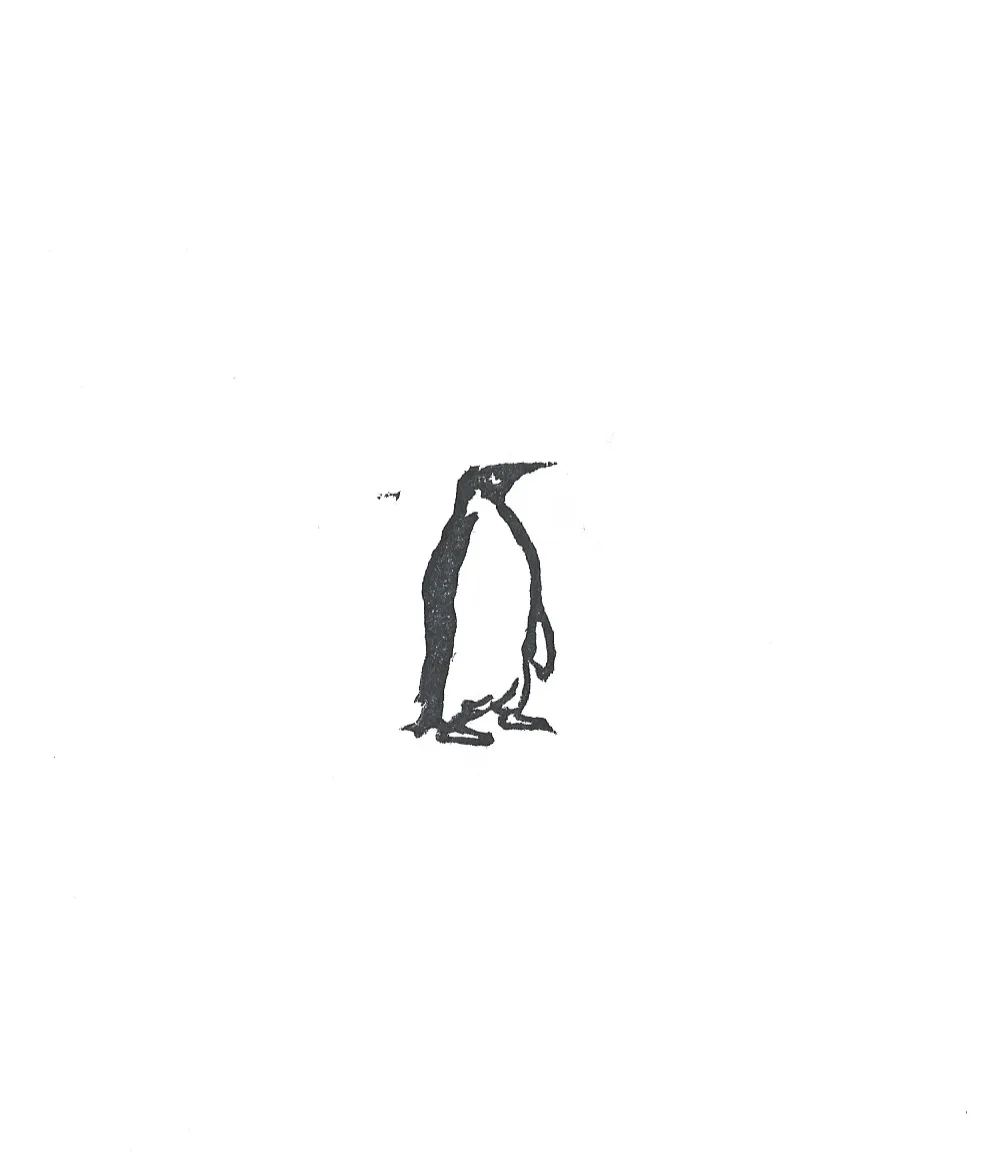 Penguin stamp print