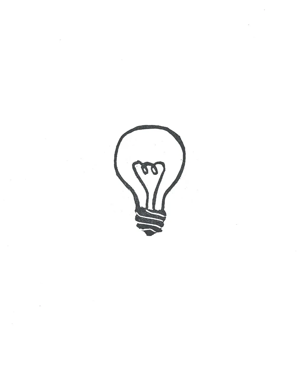 Lightbulb stamp print