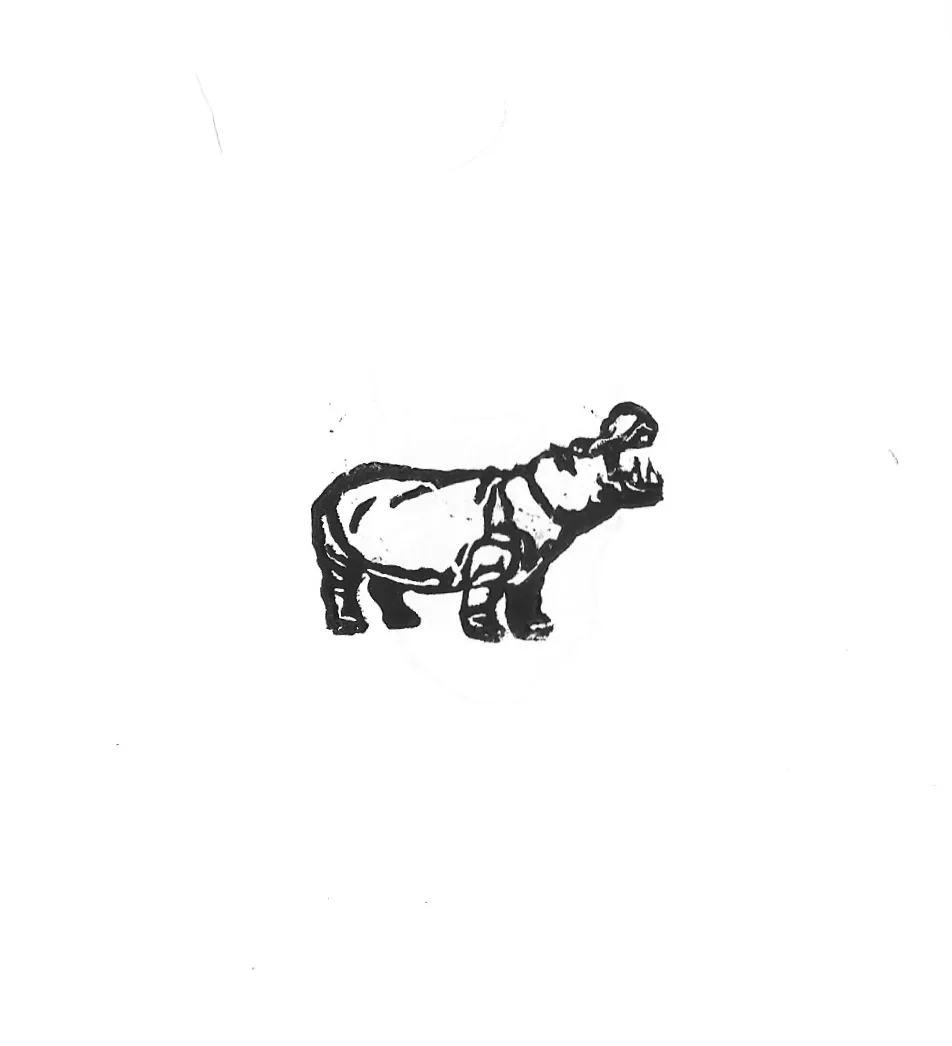 Hippo stamp print